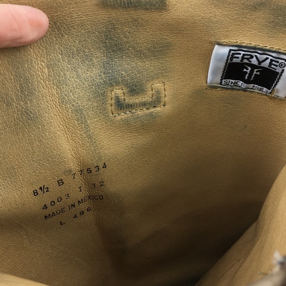 Frye Paige Tall Riding Boots Womens 8.5B Distressed Leather Gray Knee High 77534 - Picture 10 of 12